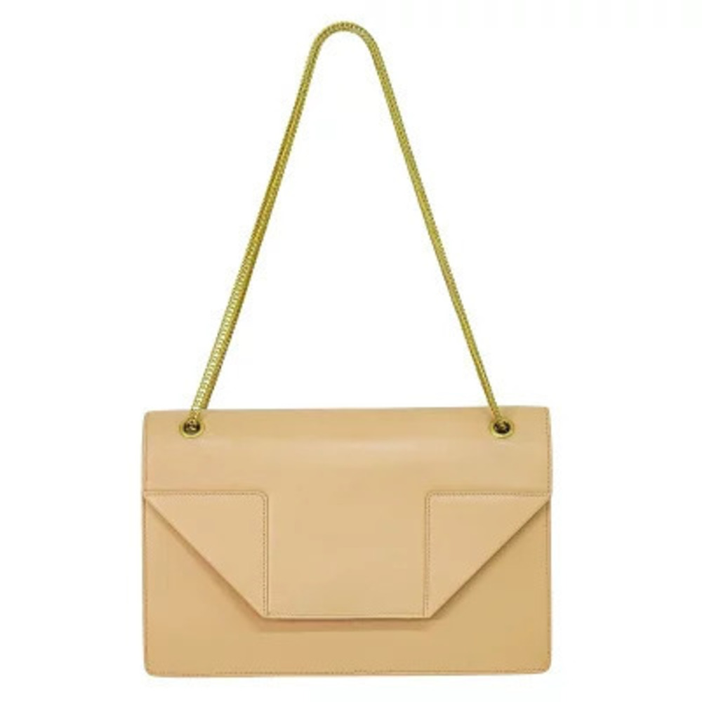 Saint Laurent Betty Chain Leather Shoulder Bag Beige Pink Tan